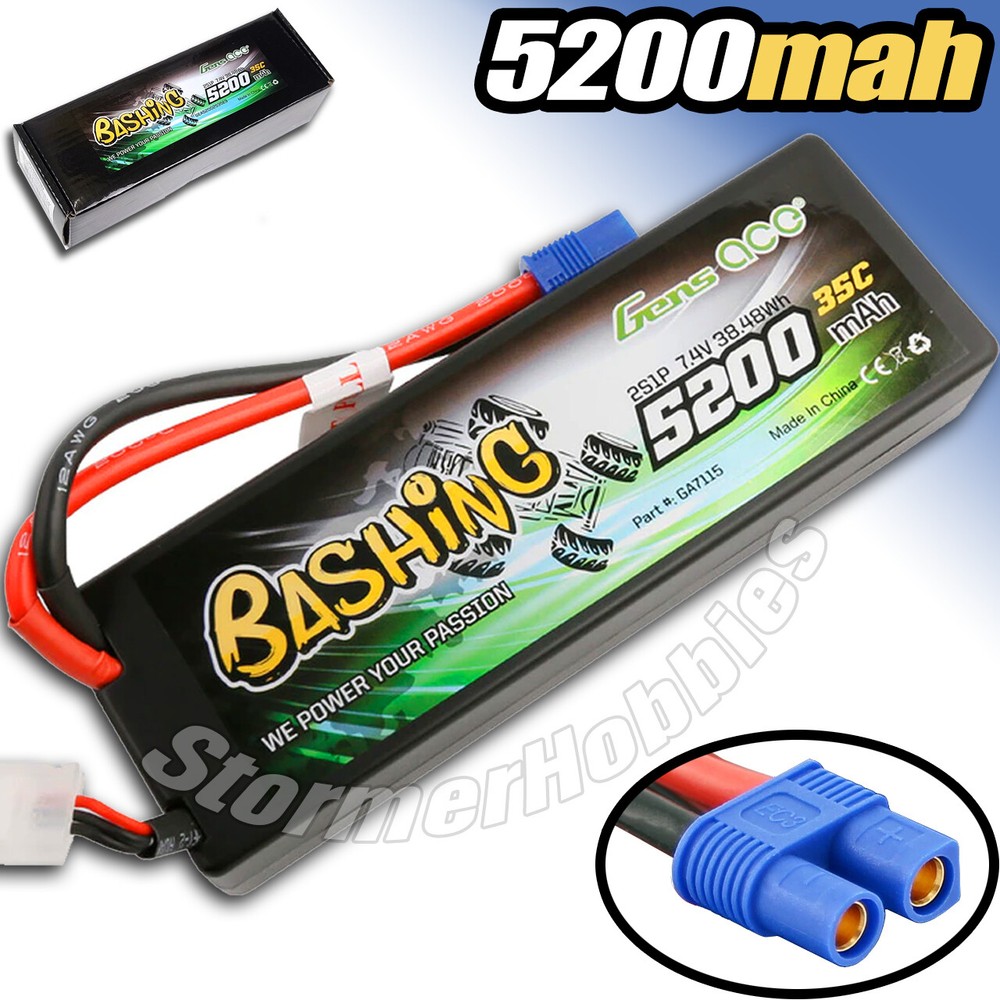 Gens Ace 5200mAh 7.4V 2S1P 35C Lipo Battery GA7115 Hardcase EC3-image