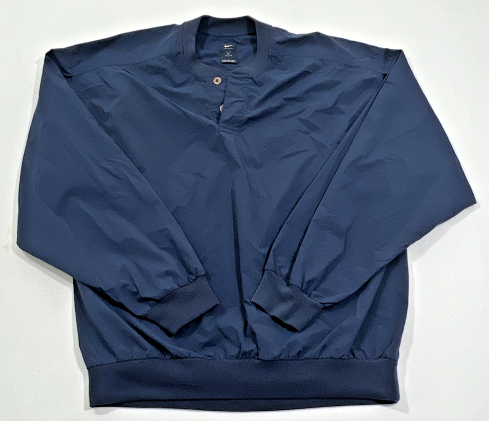 Nike Golf Windbreaker Jacket Men’s M Blue Pullover Y2K Performance Lightweight