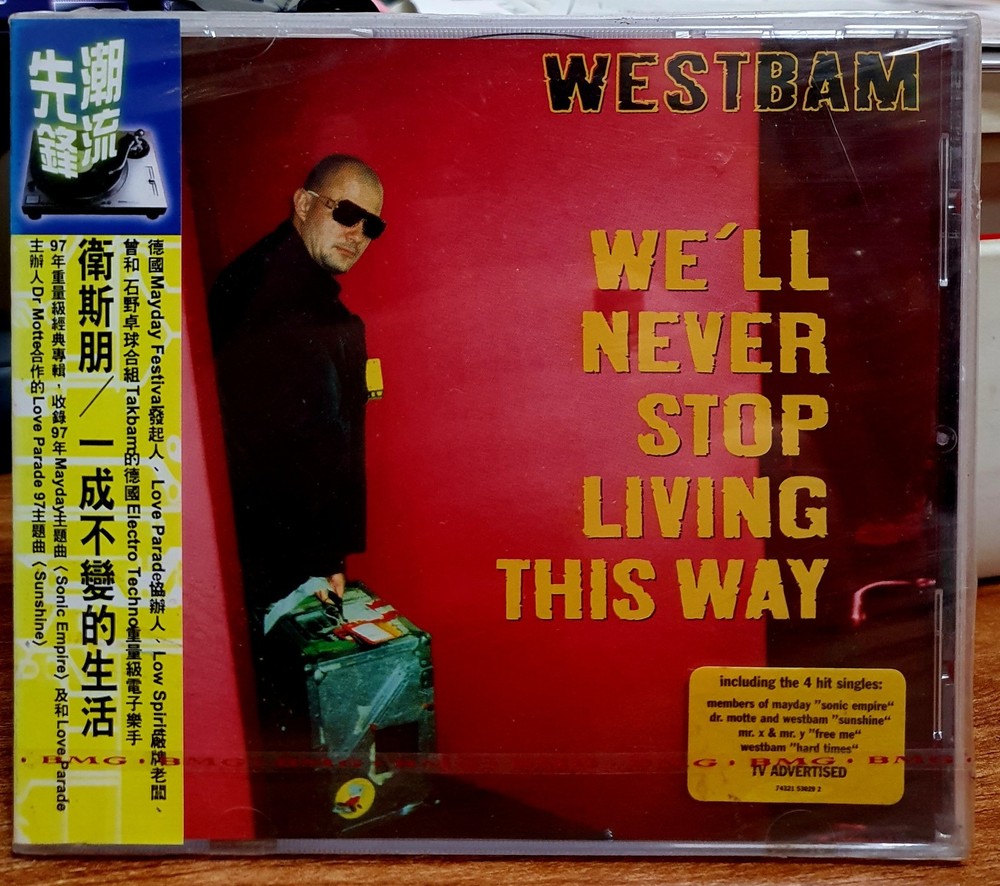 WESTBAM We'll never stop living this way 1997 CD w/ TAIWAN OBI SEALED