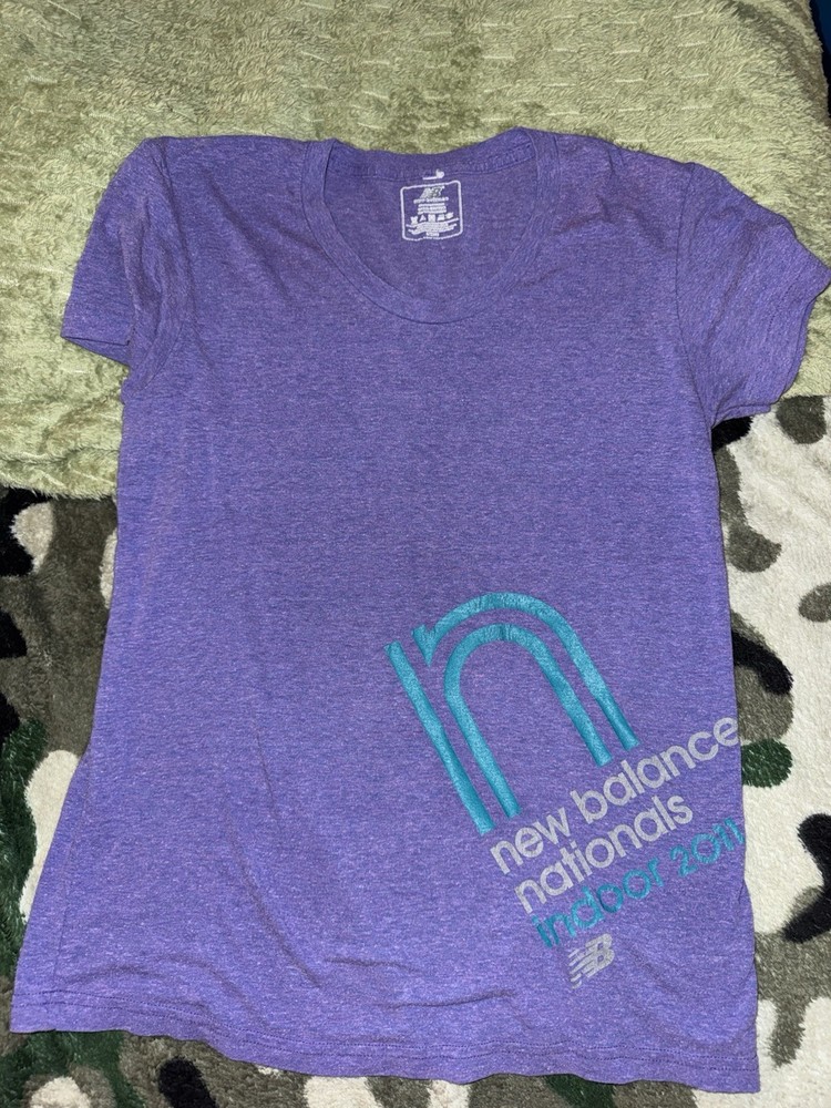 New Balance Nationals Women's Purple Lightweight Activewear T-Shirt Size L