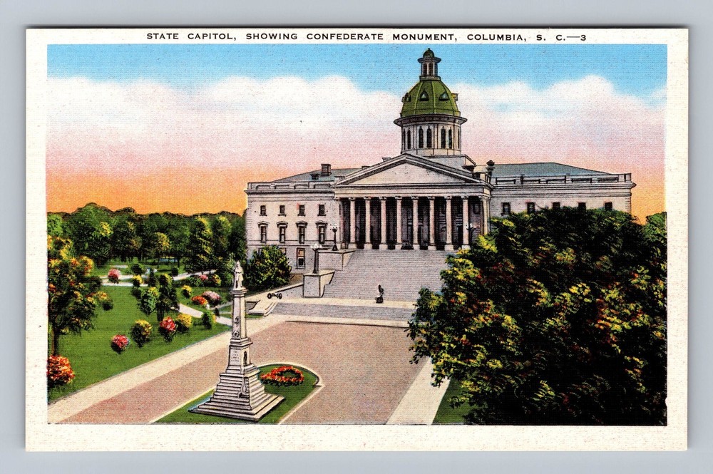 Columbia SC-South Carolina State Capitol Monument Vintage Postcard Standard Old