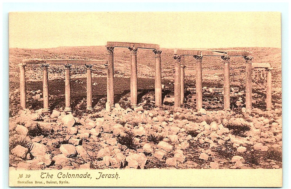 S03-5995, Teh Colonnade, Jerash, Syria, Antique Postcard