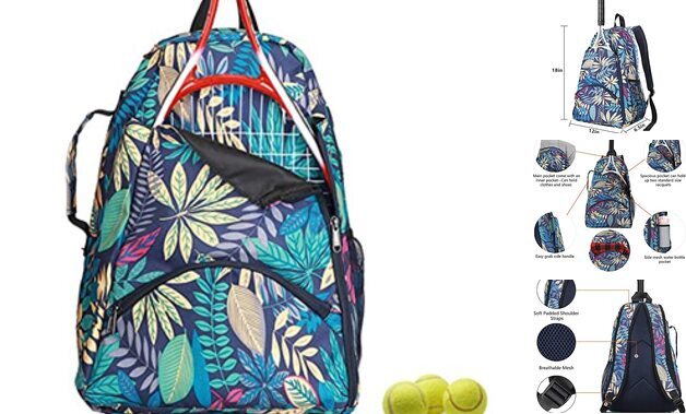 Tennis Bag Tennis Backpack - Tennis Bags for Women and Men to Hold 1 or 2 Blue