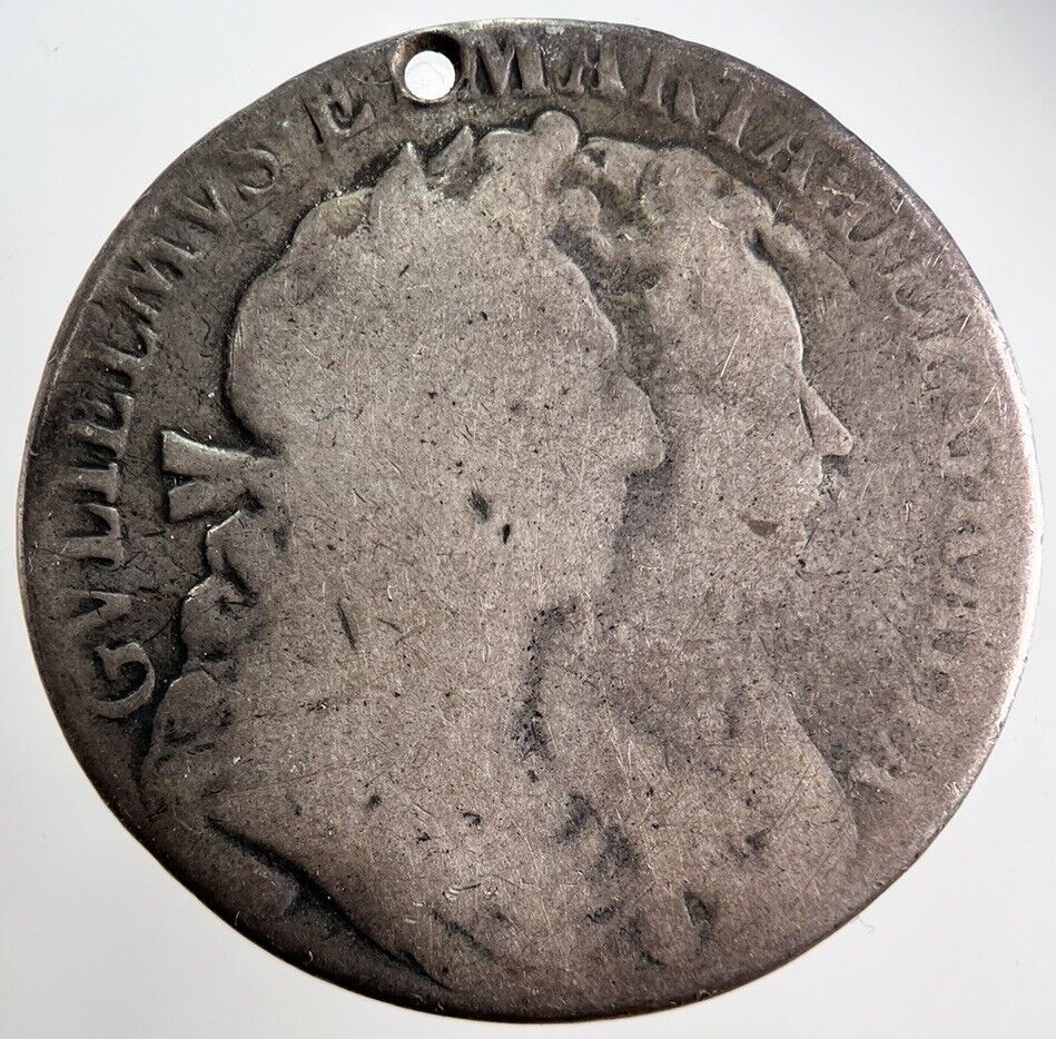 1689 William & Mary Silver Half-Crown Coin | Collectible Grade