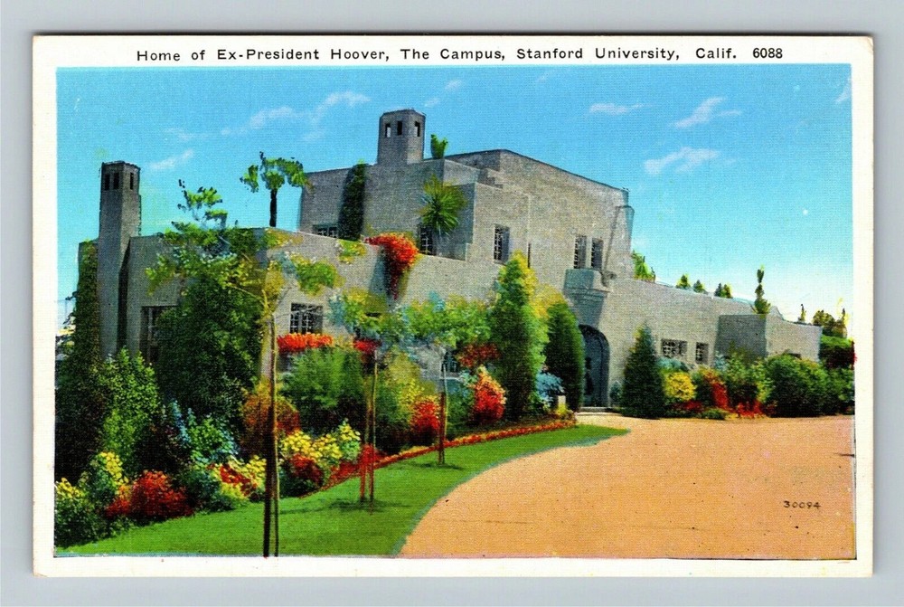 Stanford CA-California, Home President Hoover, Campus, Vintage Postcard