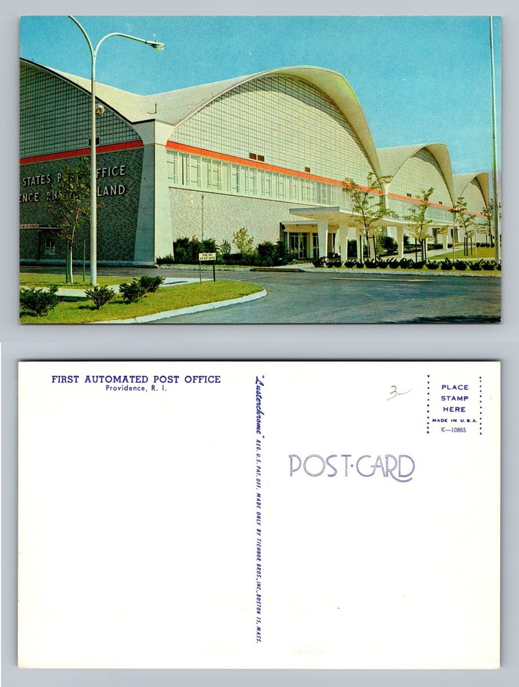 Providence, RI-Rhode Island, First Automated Post Office Vintage Postcard