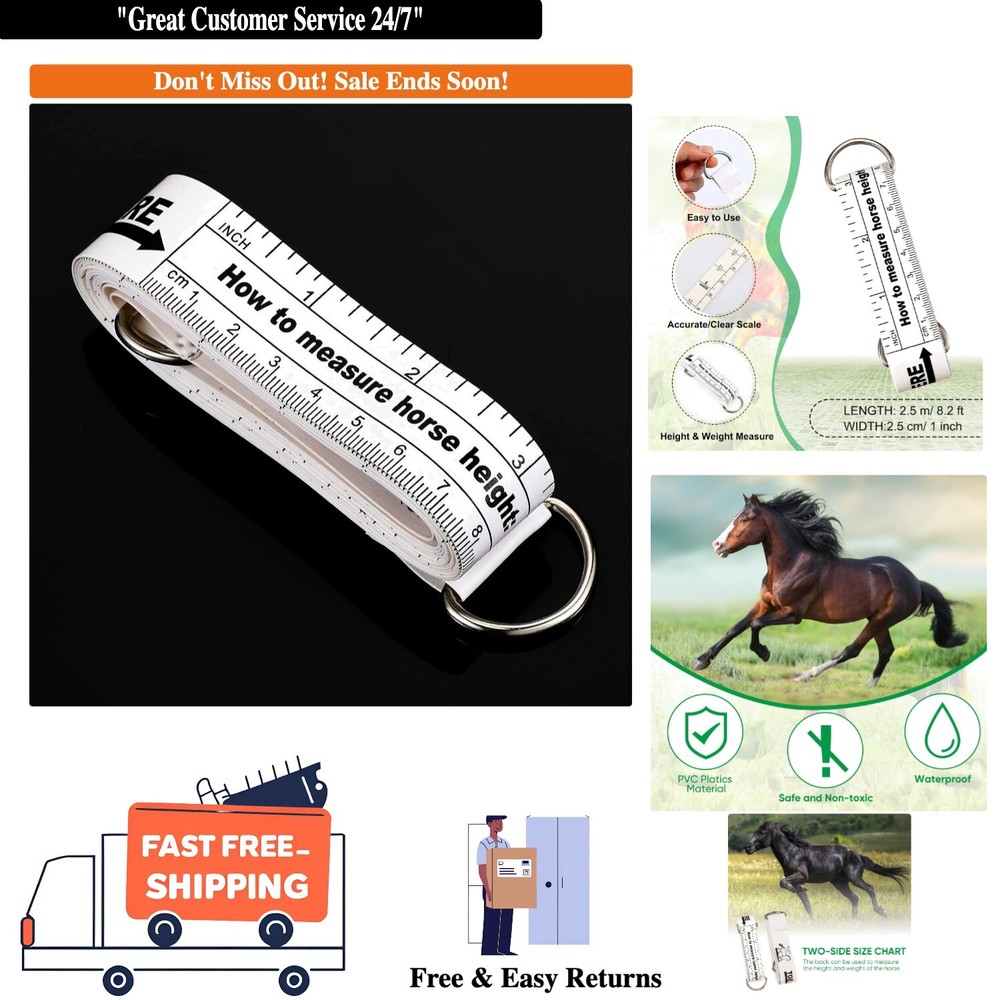 Accurate 8.2FT Portable Horse Weight Tape – Essential Farm Measurement Tool-image