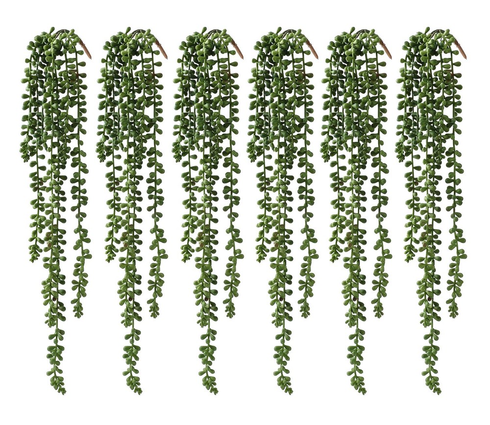6 Pcs Fake Hanging Succulents Artificial String of Pearls Greenery Plants for Home Decor