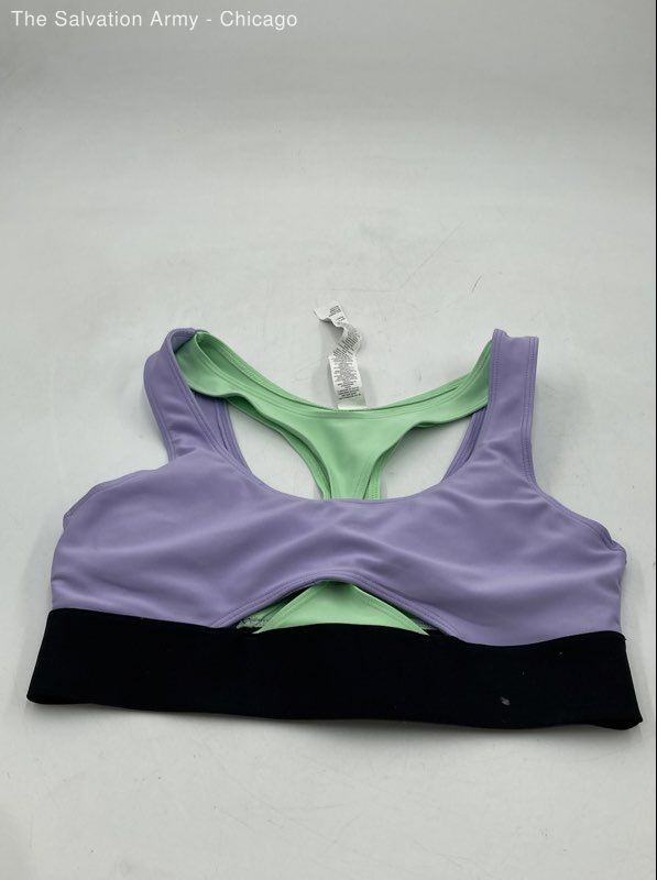 Alo Womens Purple Green Sleeveless Activewear Pullover Sports Bra Size Small