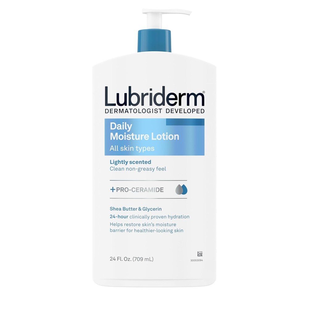 Lubriderm Daily Moisture Lotion + Pro-Ceramide, Shea 24 Fl Oz (Pack of 1)