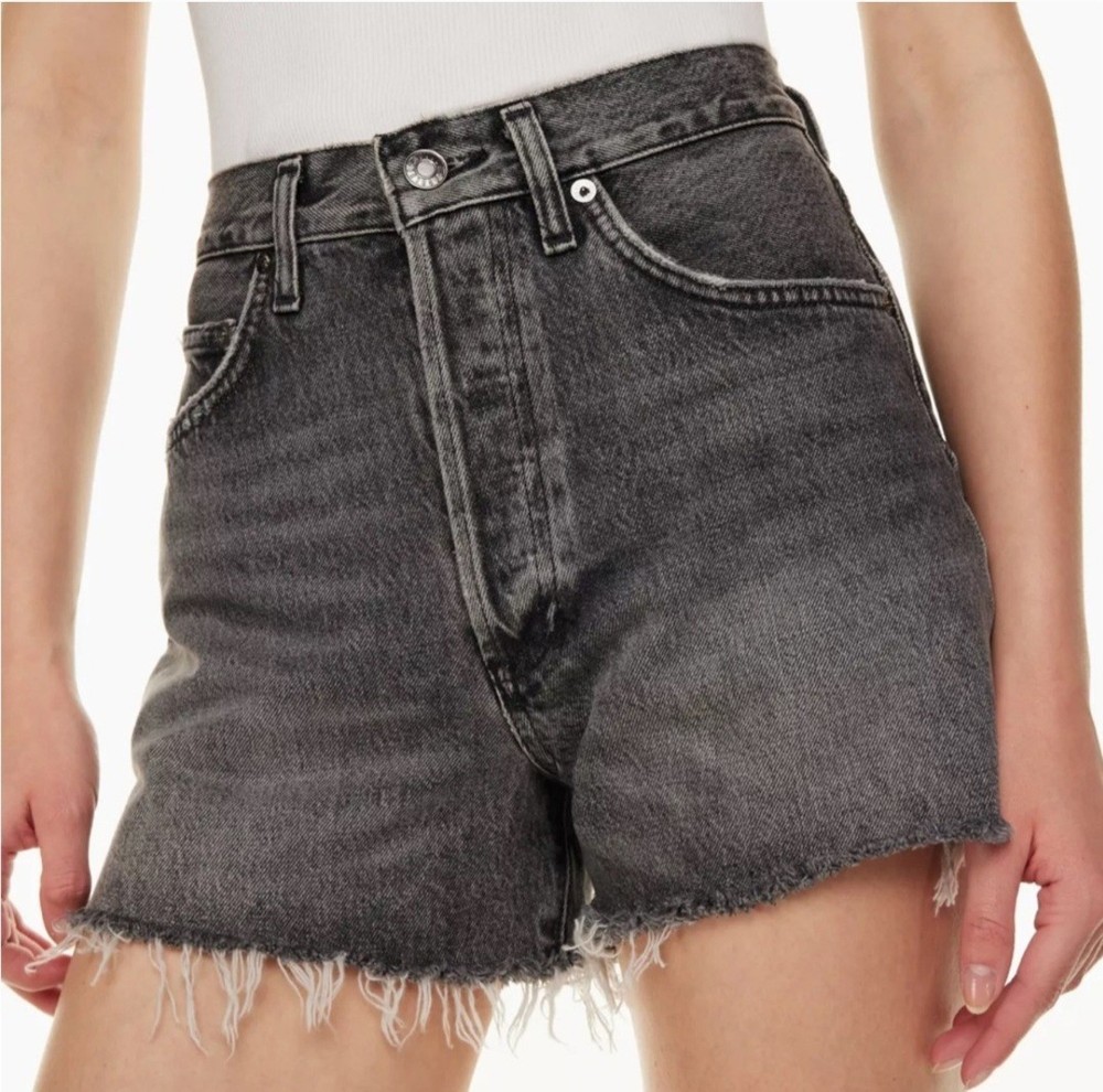 Agolde Womens Gray Vintage High-Rise Coin Pocket Dee Jean Shorts Size 29