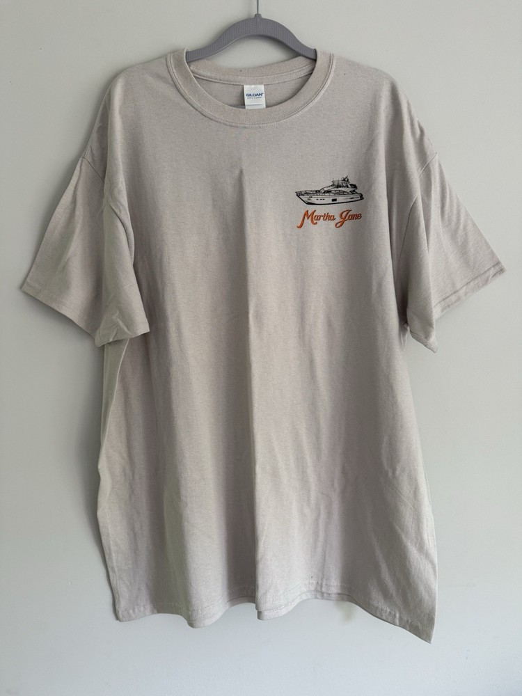 Gildan Ultra Cotton Men’s Yacht Boat Martha Jane Graphic Crew Neck T-Shirt XL