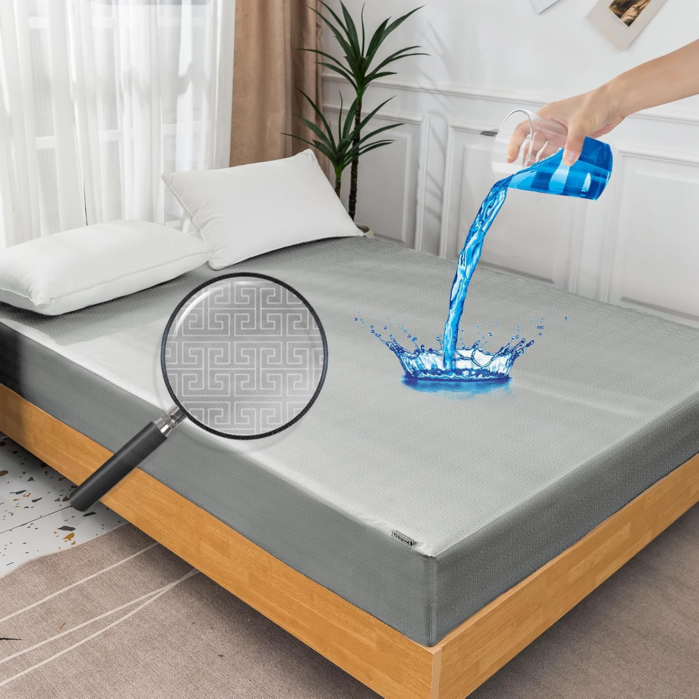 Twin Waterproof Mattress Protector,Cooling Breathable Fitted Sheet Twin Size,Mat