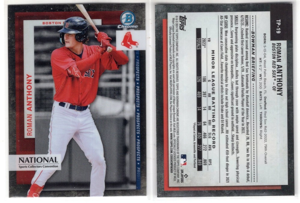 2024 Bowman Chrome NSCC Silver Refractor TP-19 Roman Anthony Rookie Card