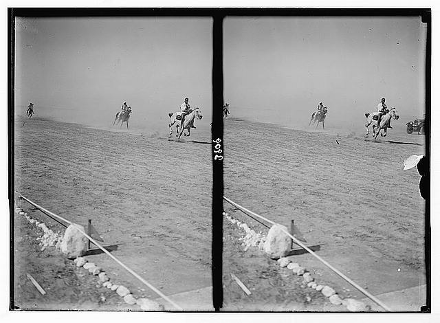 Photo:Beersheba Palestine 1930 Bedouin Horse Race Locust Campaign Sports