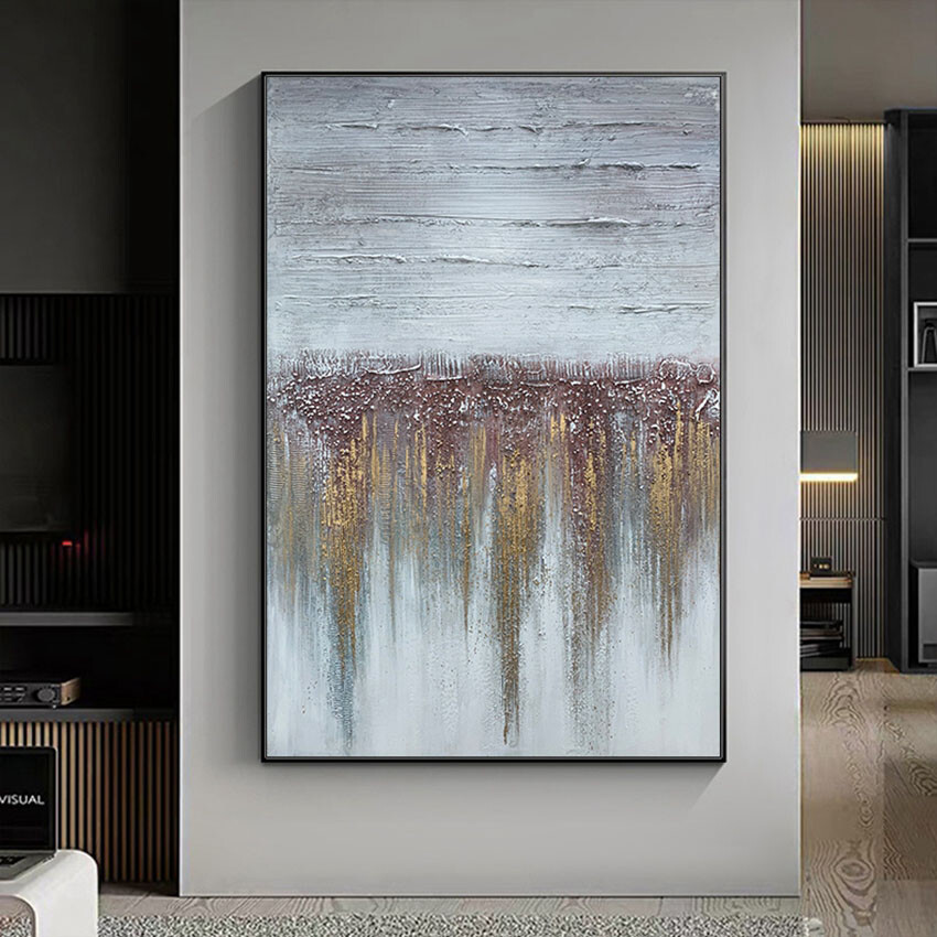 Nordic Wall Art Decor Abstract Oil Painting Handmade Canvas Texture Artwork