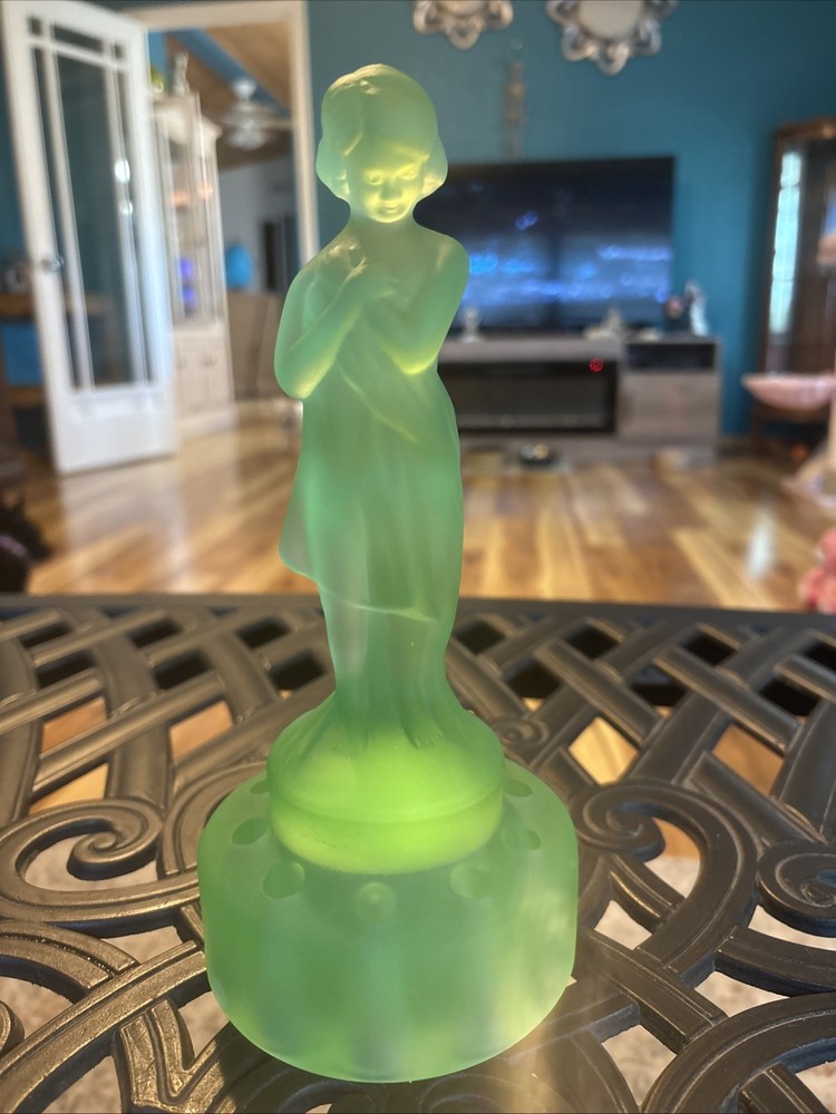 Cambridge Glass Vintage Draped Lady Flower Frog 8.5