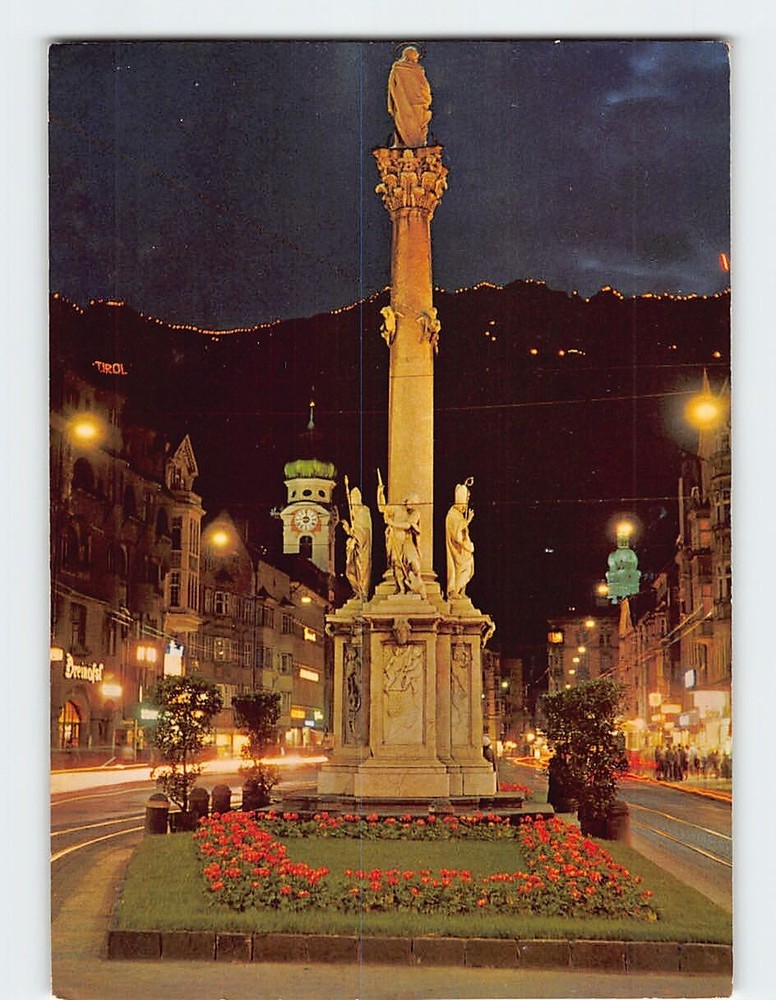 Postcard Maria Theresia Street With The Statue Of St Anne Innsbruck Austria