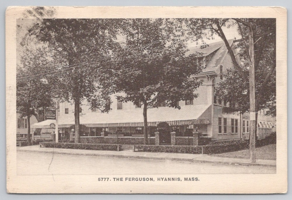 Vintage THE FERGUSON Hotel Hyannis Mass. Postcard c.1906 Undivided Back