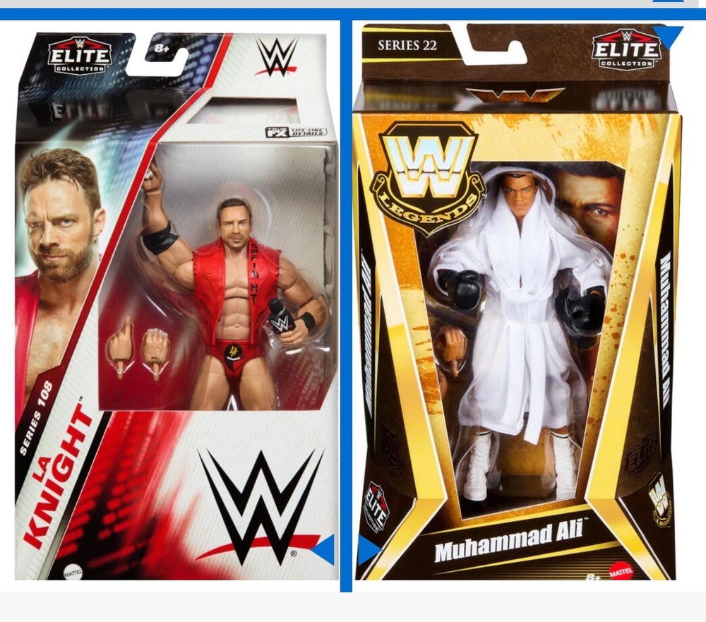 Mattel WWE Elite Lot Of Legends 22 Muhammad Ali 108 LA Knight New Sealed