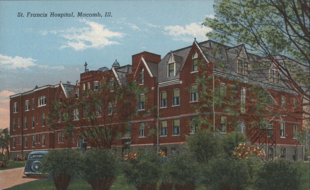 Macomb, Illinois IL St. Francis Hospital Teich Original Vintage Postcard