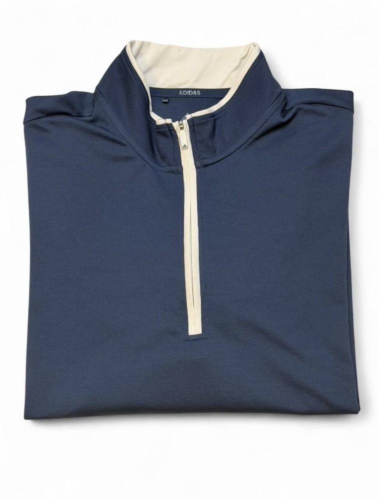 Adidas Men’s XL Quarter Zip Pullover Navy Blue Athletic Training Top