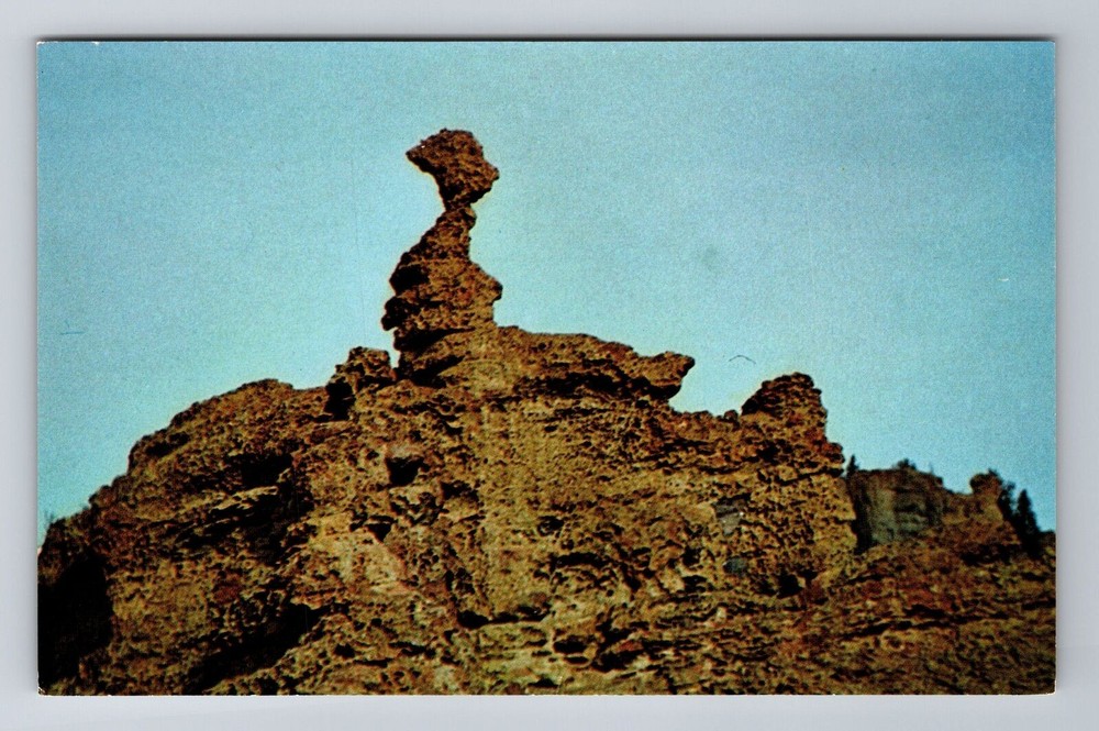Yellowstone Natl Park WY-Wyoming Little Goose Rock, Antique Vintage Postcard