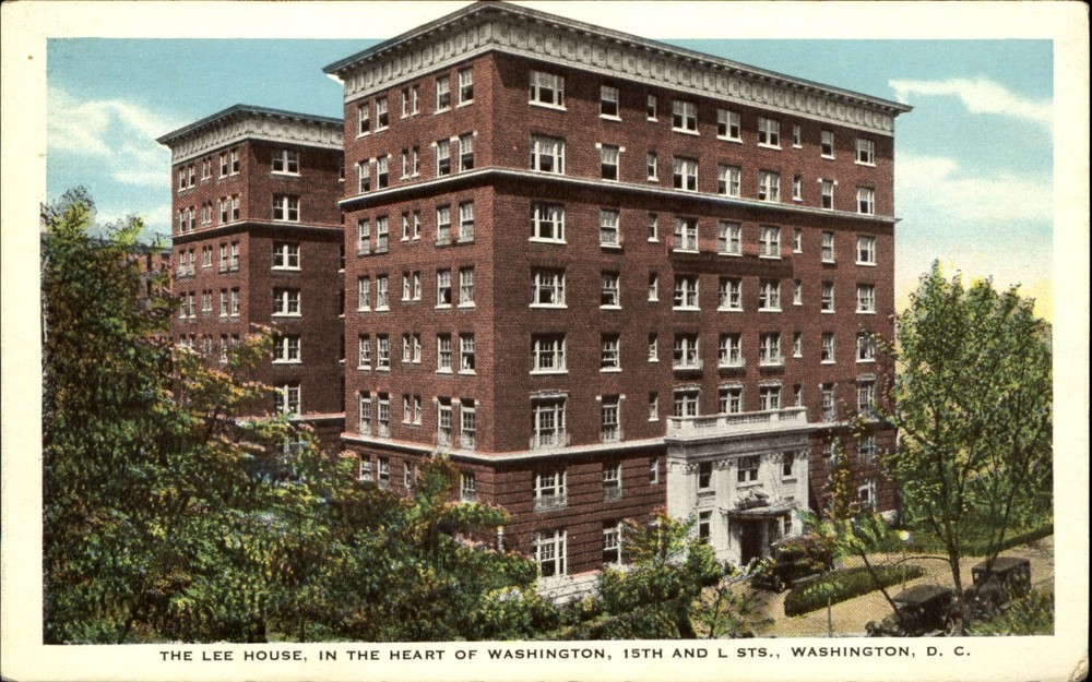 Lee House Hotel ~ Washington DC ~ 15th and L Streets ~ 1920s postcard