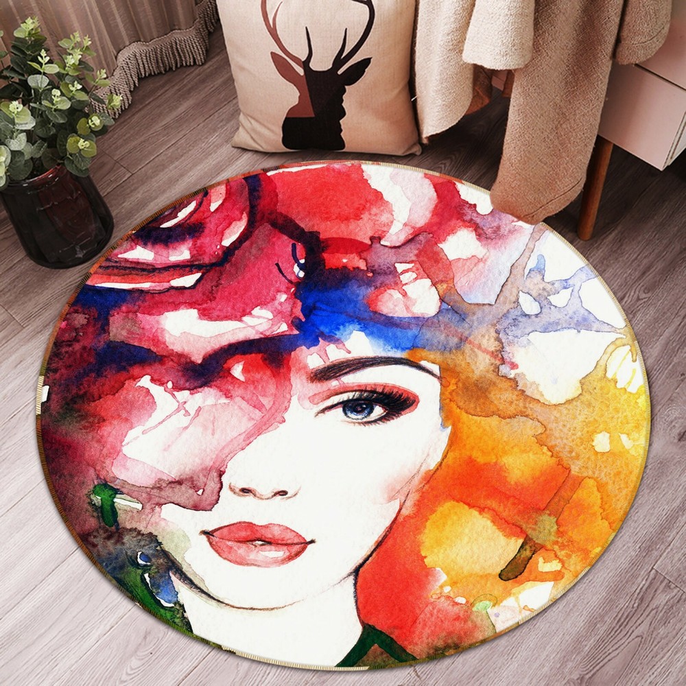 3D Watercolor Flowers NAO6213 Game Rug Mat Elegant Photo Carpet Mat Fay
