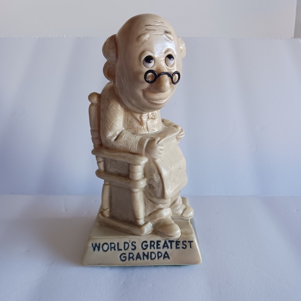 Figura de abuelo más grande del mundo años 70 Russ Berrie & Co novedad regalo vintage-image