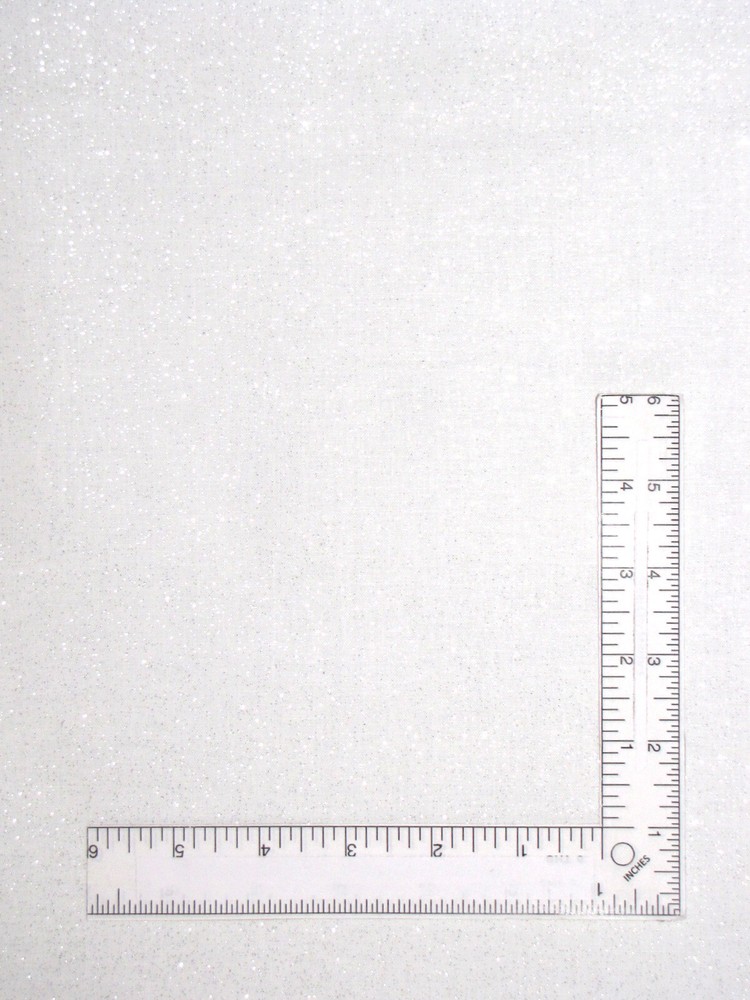Christmas White Fabric Traditions Silver Glitter Accent Cotton By The Yard-image