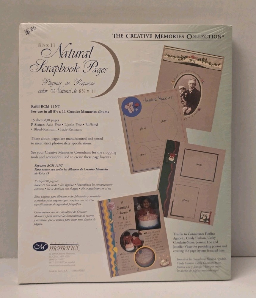 Creative Memories 8.5x11 Scrapbook Album Refill Natural Acid-Free Pages Fresh  -image