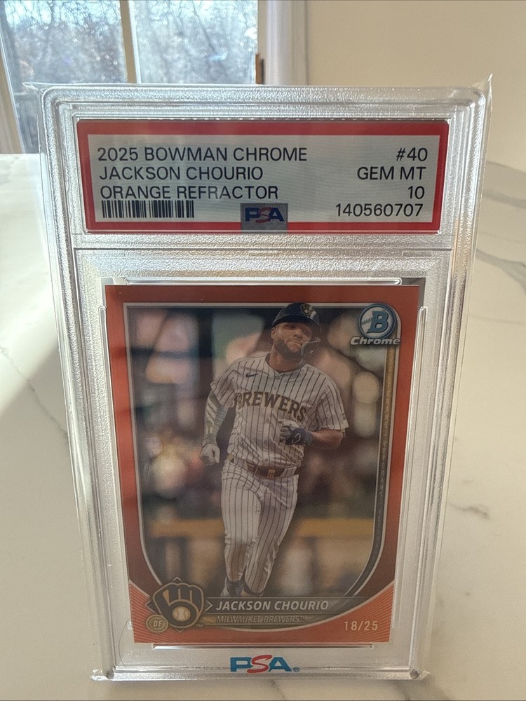 2025 Bowman Chrome Jackson Chourio True Orange Refractor /25