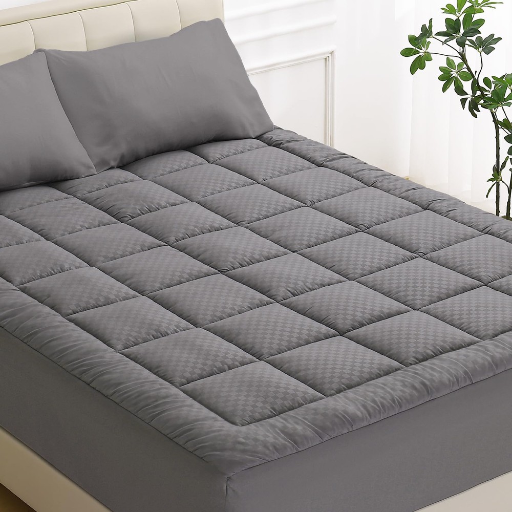 Cooling Quilted Fitted Mattress Topper with Soft Elastic Edge  