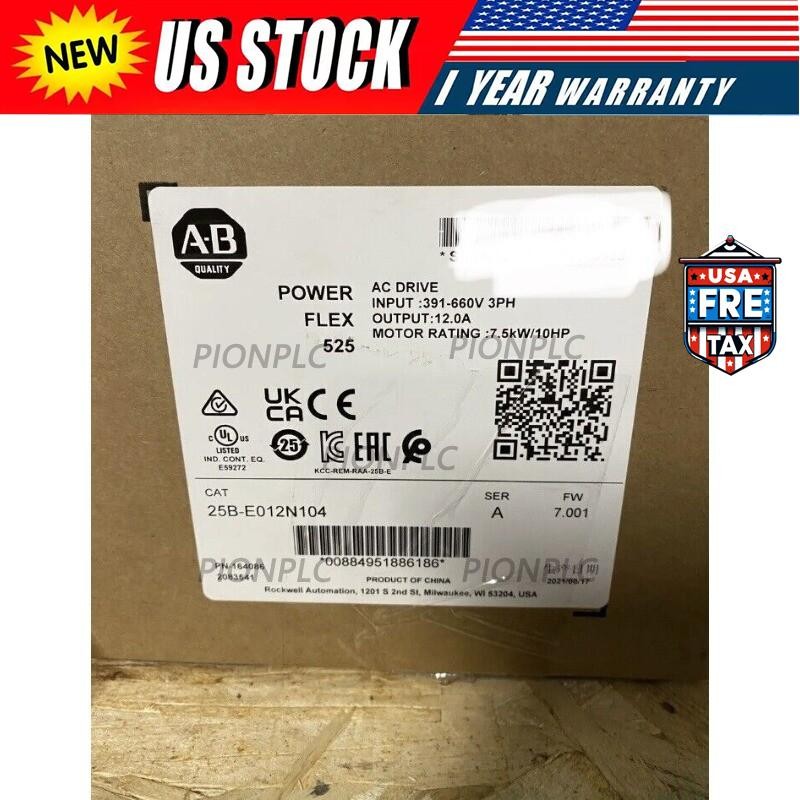 NEW Allen Bradley 25B-E012N104 /A PowerFlex525 AC Drive 600V 12A 3-Ph