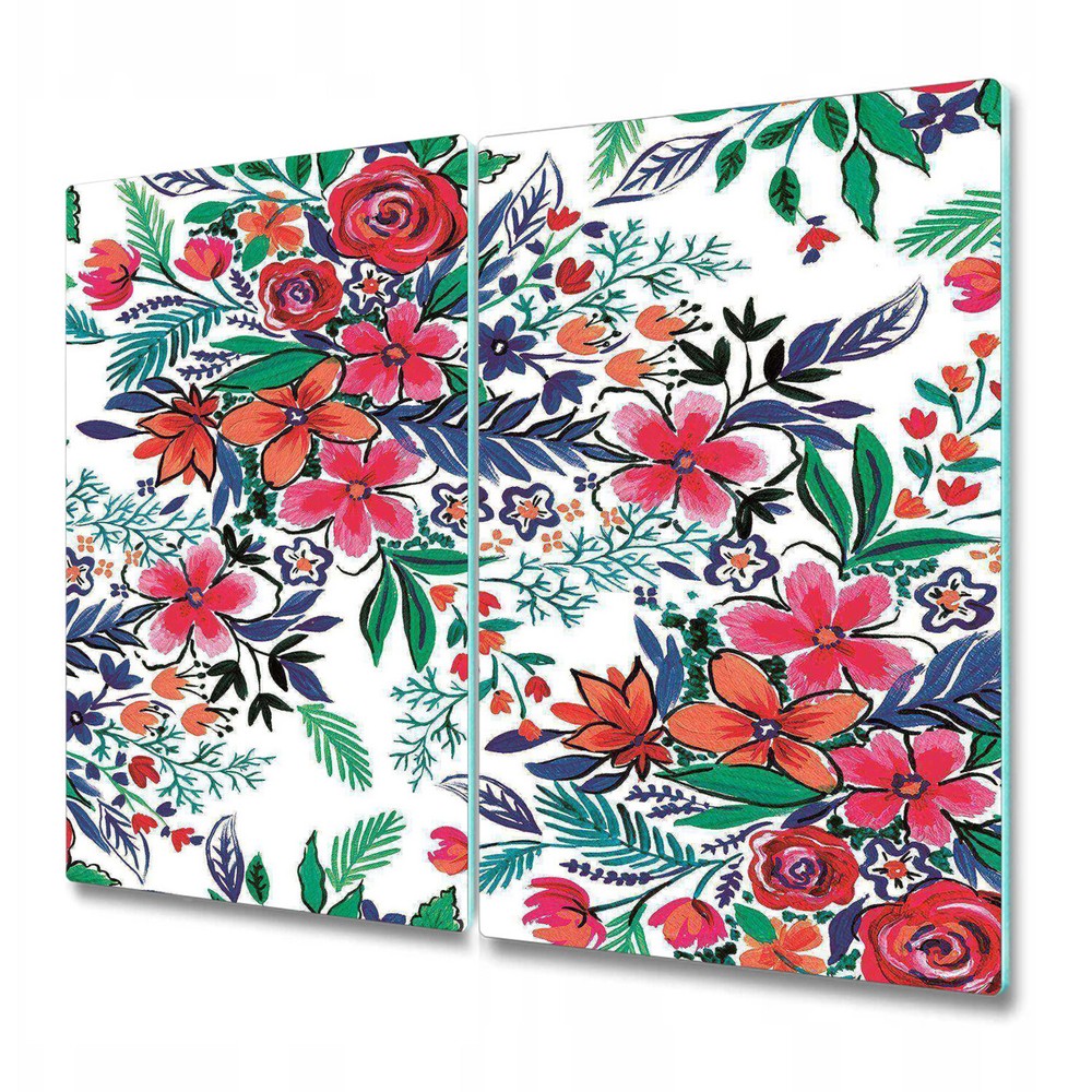 Glass Surface Protector Worktop saver Colourful Flowers Floral Watercolour