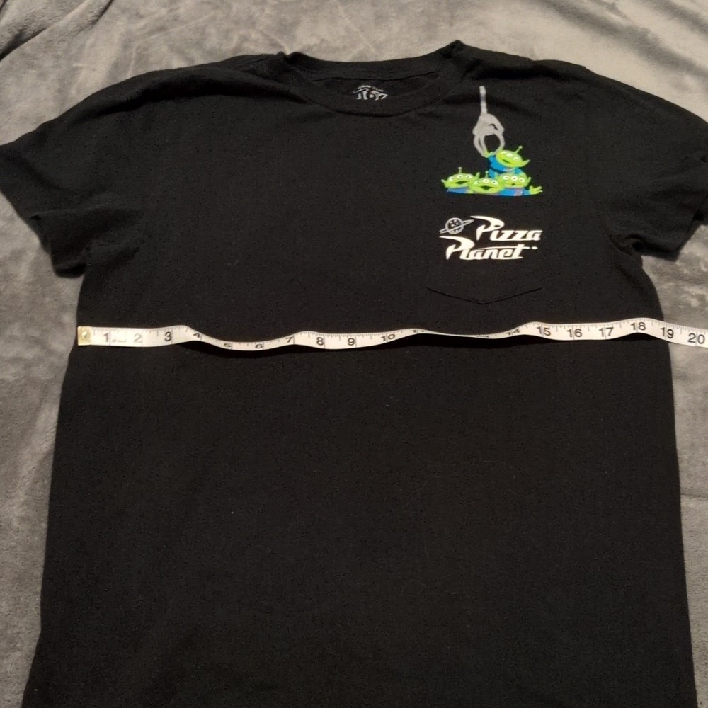 Disney Pixar Toy Story Pizza Planet Alien Black T-Shirt Size S Unisex