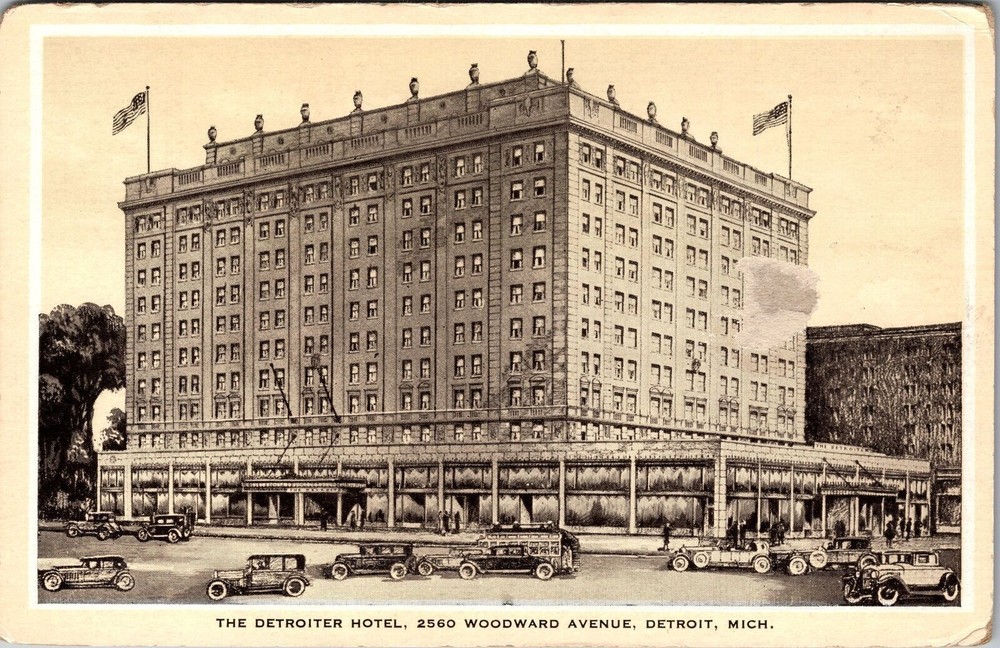 Detroit MI-Michigan, The Detroiter Hotel, Vintage Postcard