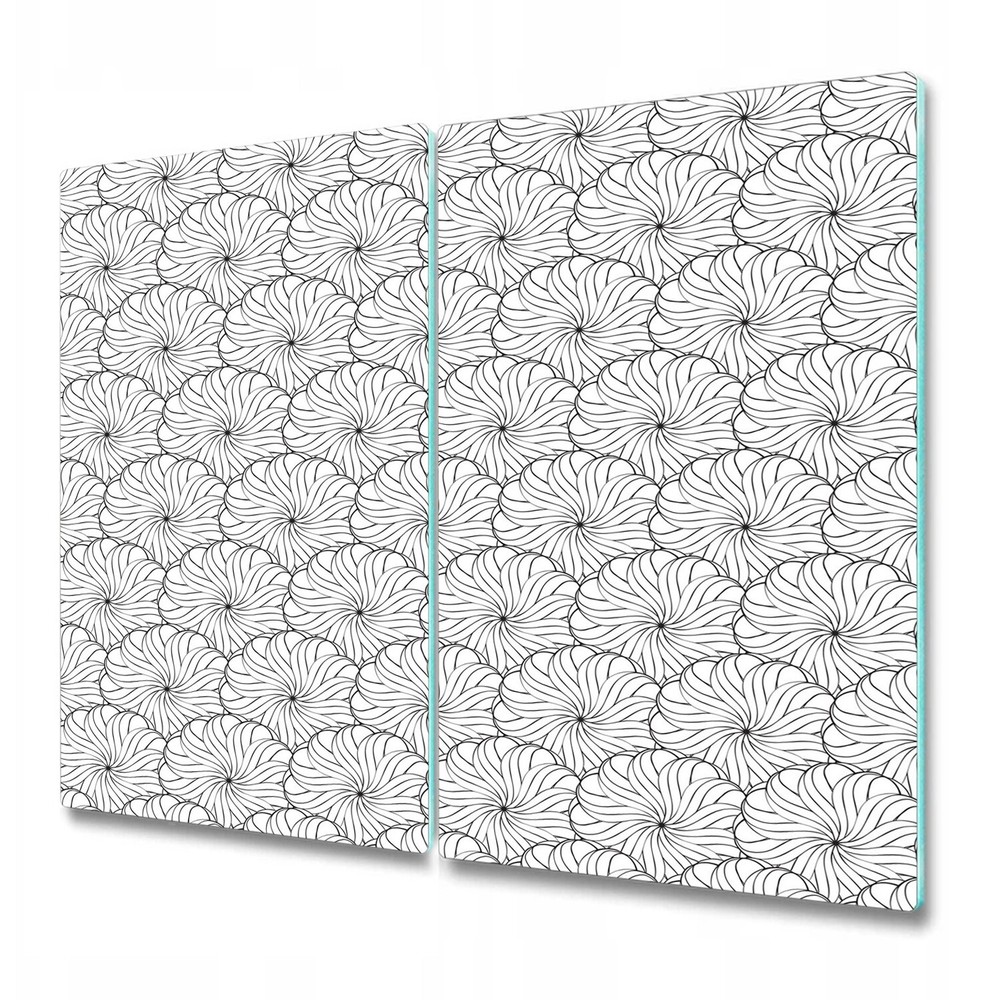 Glass Chopping Board Utensil Board Hand Drawn geometric flowers floral shapes