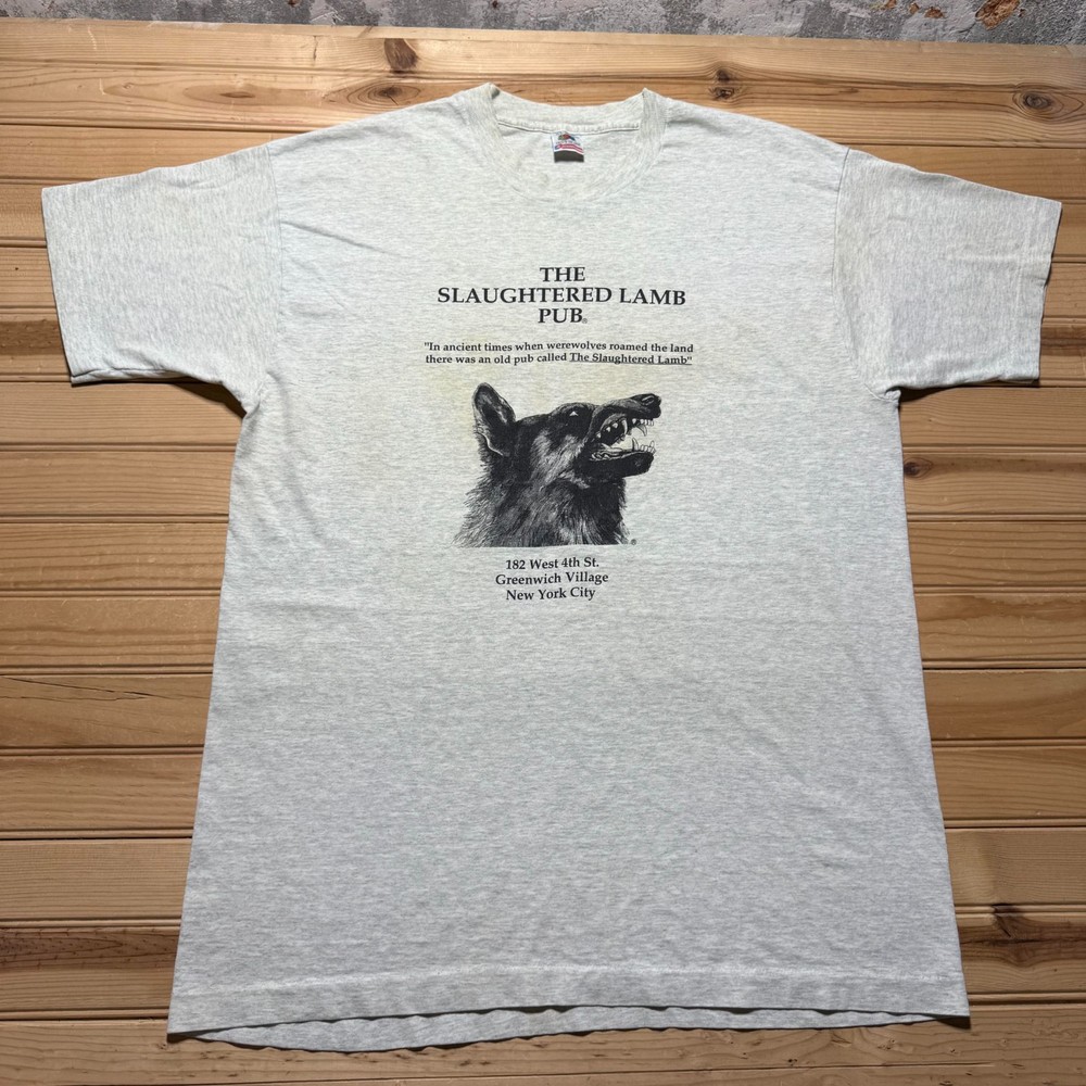 Vintage 90s The Slaughtered Lamb Pub Werewolf Horror New York City Shirt USA XL