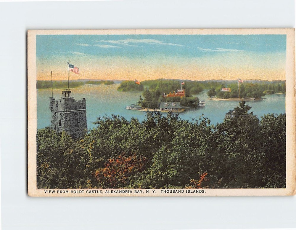 Postcard View from Boldt Castle Alexandria Bay Thousand Islands New York USA
