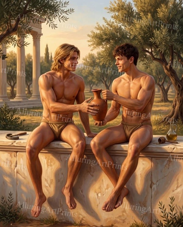 Fantasy Male Model Photo Print Muscular Handsome Shirtless Hunk  -G46