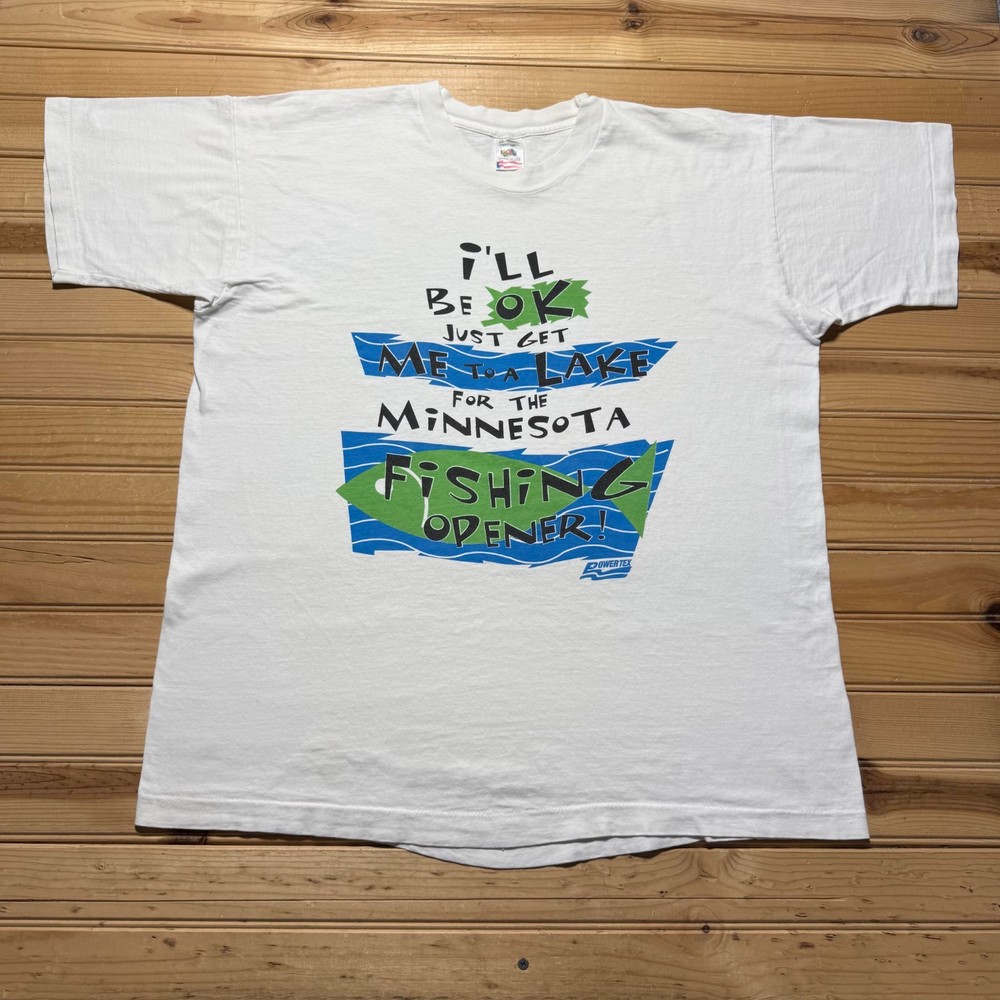 Vintage 90s Minnesota Fishing Opener Souvenir Nautical Graphic T-Shirt - Size XL