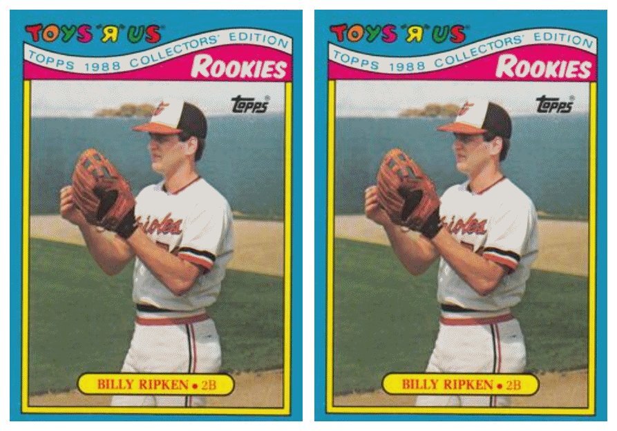 (2) 1988 Topps Toys R' Us Rookies Baseball 25 Billy Ripken Lot Orioles