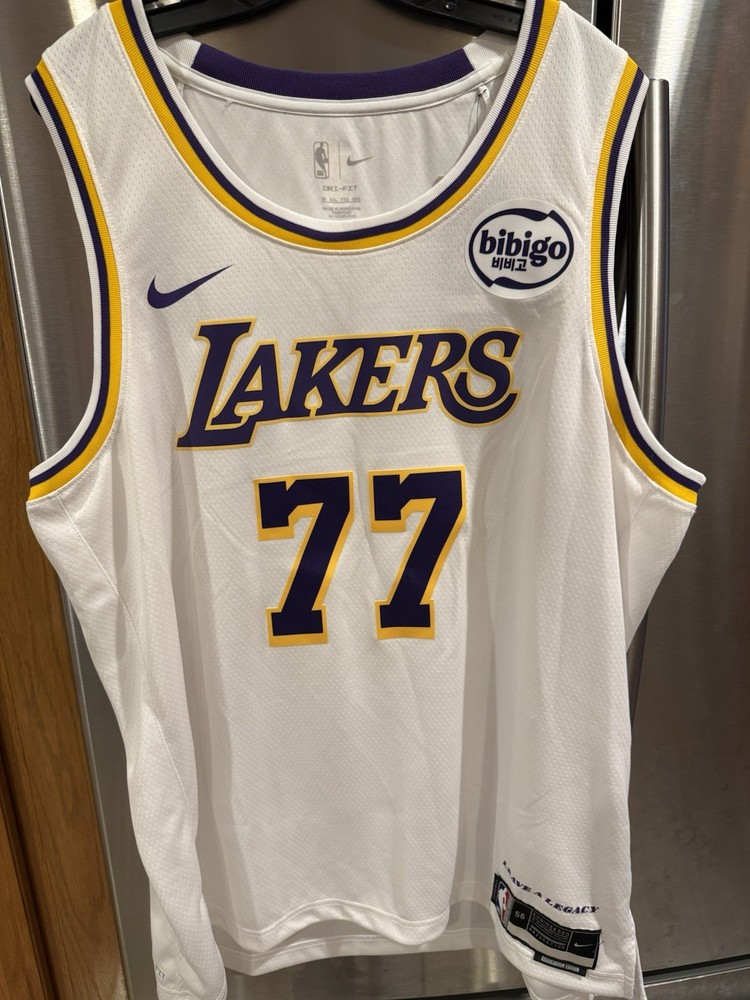 NWT Bibigo Swingman Lakers Luka Doncic #77 Nike Association Edition Jersey 56