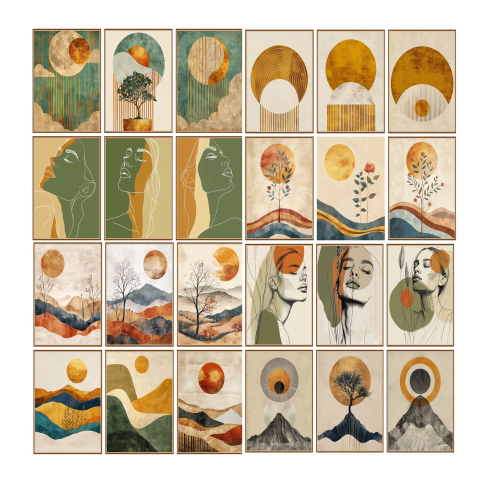 24 Files Boho Wall Decor Printable Art Boho Home Decor Digital EMAIL DELIVERY