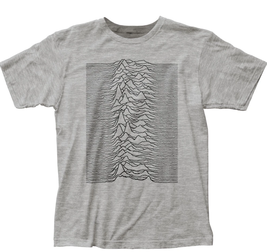 Joy Division Unknown Pleasures T Shirt Mens Rock Band Tee Classic Music Grey
