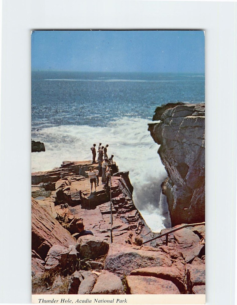 Postcard Thunder Hole Acadia National Park Bar Harbor Maine-image