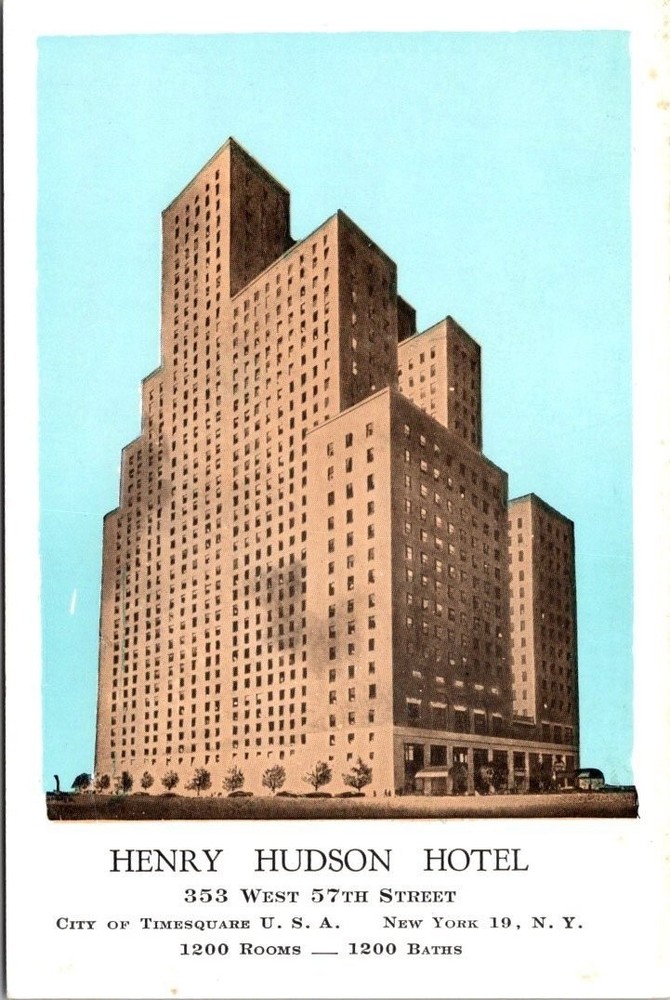Henry Hudson Hotel NYC 57th Street New York City Times Square Postcard