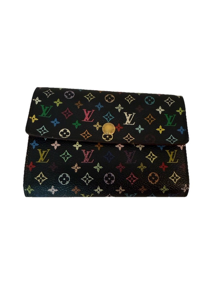 Louis Vuitton x Takashi Murakami Monogram Multicolor Black Bi-fold Wallet